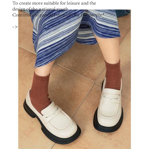 【冬即英伦风厚底乐福鞋】增高显瘦 轻便舒适 透气不闷脚 休闲百搭 商品图2