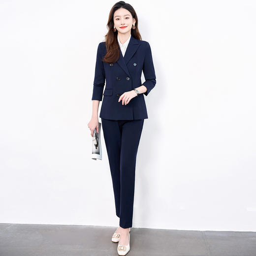 【上衣+裤子】罗蒙女式套装职场必备简约百搭商务时尚西服两件套女 商品图5