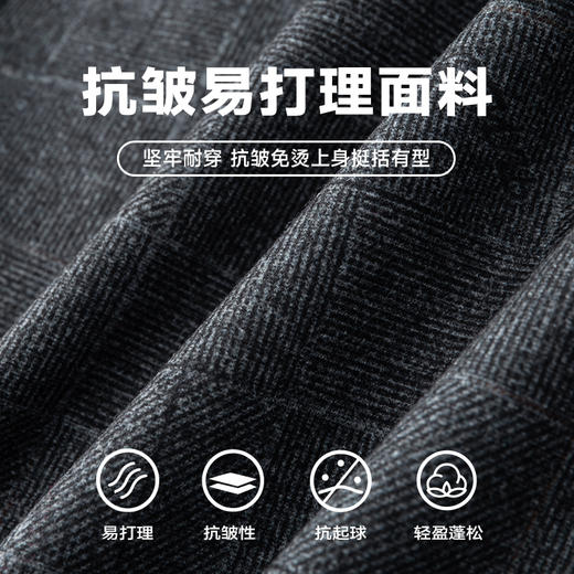 【新款DDA】大依优型大码男装两粒扣西服外套格纹休闲商务加肥加大上衣男士正装潮 商品图1