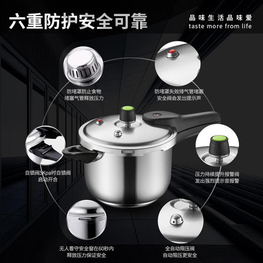 爱仕达（ASD） YC1822/ YC1824压力锅燃气304不锈钢高压锅家用防爆六保险商超款电磁炉通用 商品图3
