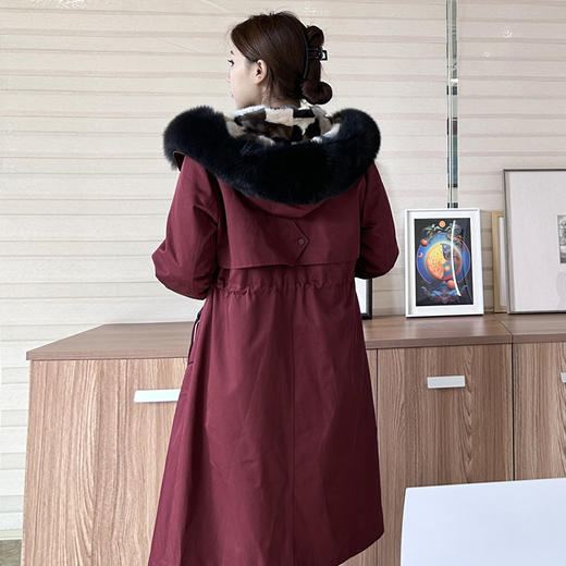 【XXL2】【炫彩派克服】臣禾【狐狸毛领】【水貂毛皮内胆】【90白鸭绒】御寒中长保暖外套皮草9224250637  商品图5