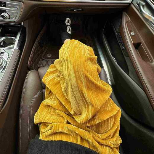 基础款丨肌理丝绒 半身裙 垂感高腰 后开衩 商品图3