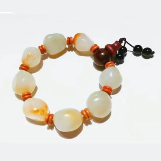 明孝陵博物馆监制福禄天然和田玉原石手串大师创作证书齐全正品保证文玩盘玩 商品图0