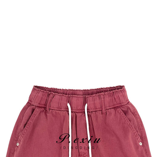 01-1潘依绣丁丁宠粉  夏季抽绳松紧腰时尚休闲百搭直筒休闲裤 K1657 商品图3