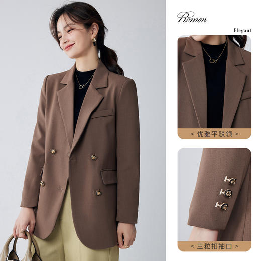 【简约百搭】罗蒙春秋款女式西服大众日常职场通勤休闲西服外套女 商品图3