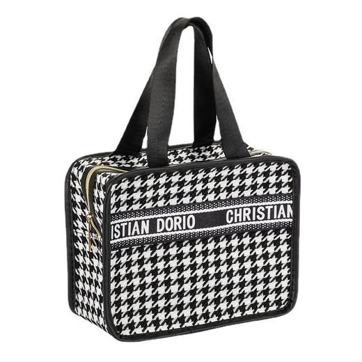 新款千鸟格化妆包ins洗漱收纳包化妆品收纳包便携耐脏百搭手提包 商品图9