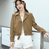 韩版短款皮衣外套女2023春秋新款西装领宽松水洗PU皮衣女 商品缩略图3