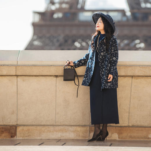 【林栖设计小店】【双面可穿】绵羊毛双面呢双面穿传统提花保暖2023秋冬新品外套女1934017 商品图3