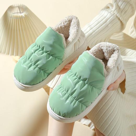 羽绒布包跟棉拖女冬季高颜值情侣款超轻居家月子鞋厚底保暖拖鞋 商品图9
