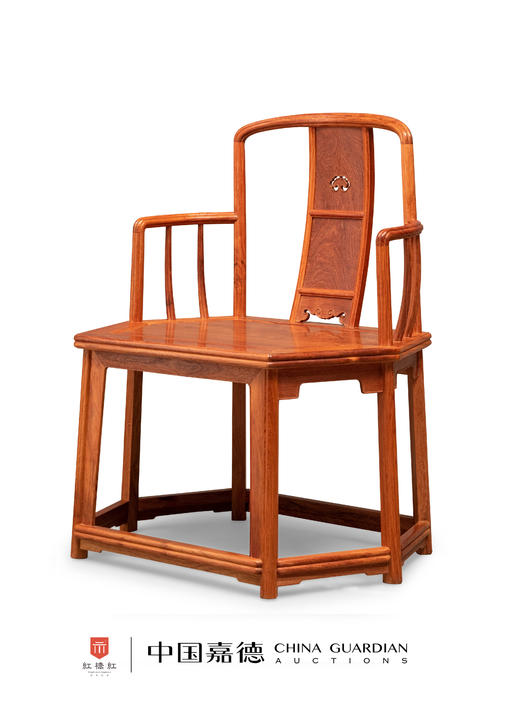 红桥红  家具严选  缅甸花梨（大果紫檀）【木面 故宫款 六方形南官帽椅】 商品图3