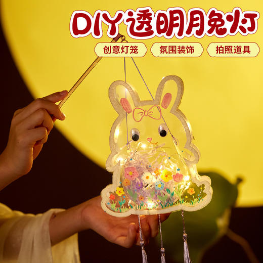 【辰狮】灯笼手工diy透明月兔灯制作材料包儿童手提玉兔子花灯非遗 商品图2