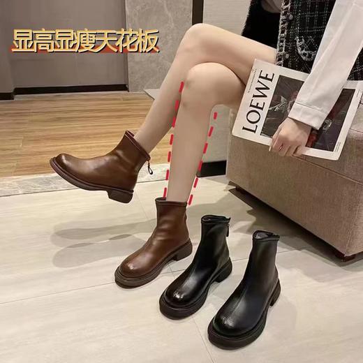 拉夏贝尔旗下品牌 拉夏城市Laxia City 牛皮瘦瘦靴 纯色款 商品图11