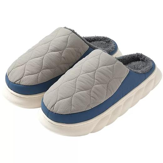 踩屎感羽绒男士棉拖鞋秋冬季室内家居防水防滑情侣毛绒棉拖男款冬 商品图6