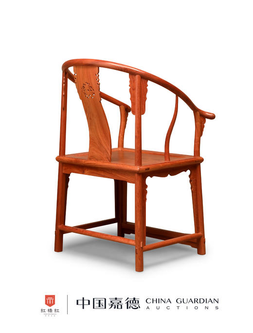 红桥红  家具严选  缅甸花梨（大果紫檀）【S背透雕麒麟圈椅 】 商品图3