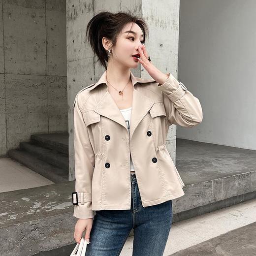 韩版短款皮衣外套女2023春秋新款西装领夹克修身水洗PU皮衣女 商品图0