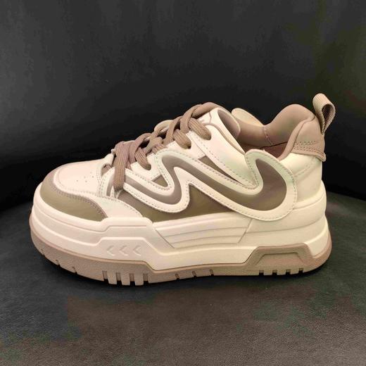 LFGJ 14658波浪拼色小牛皮厚底板鞋 商品图1