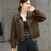 2023秋季新款短款皮衣外套女韩版休闲宽松水洗PU皮夹克 商品缩略图2
