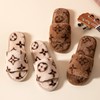 秋冬小花居家保暖一字开口毛毛拖鞋韩版女士家用木地板阻滑棉拖鞋 商品缩略图0