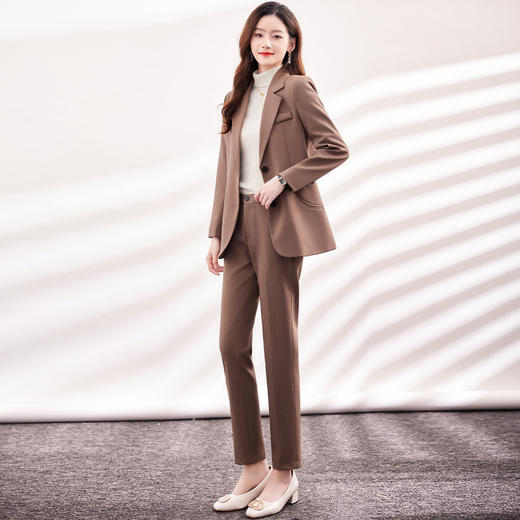 【上衣+裤子】罗蒙女式套装简约舒适百搭通勤西服套装两件套女 商品图4