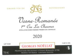 2020 Domaine Georges Noellat, Les Chaumes Vosne Romanee 1er【闪送】（65折）