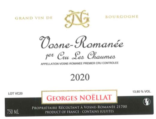 2020 Domaine Georges Noellat, Les Chaumes Vosne Romanee 1er【闪送】（65折） 商品图0