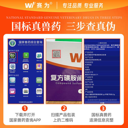 赛为复方磺胺间甲氧嘧啶钠兽用注射液猪牛羊链球菌跛腿肺炎兽药 商品图3