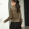 2023秋季新款短款皮衣外套女韩版螺纹领宽松水洗PU皮夹克 商品缩略图1
