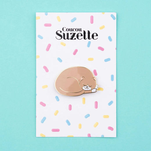 北京仓｜Coucou Suzette-Meow-睡着的猫 胸针［法国设计师］ 商品图1