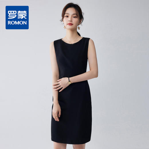 【简约百搭】罗蒙女士连衣裙时尚日常大众休闲无袖连衣裙中长款女 商品图3