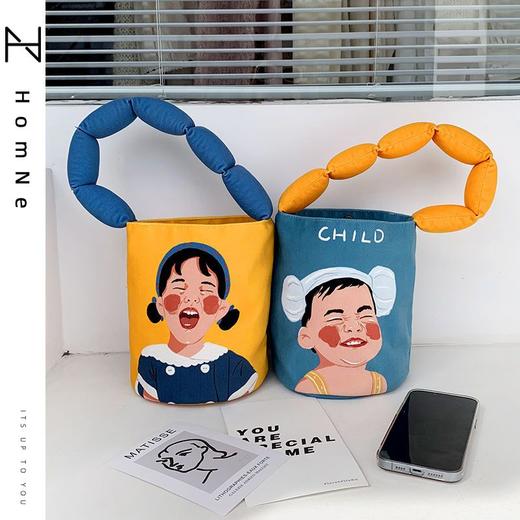 可爱表情系列手提水桶包女原创水桶包 商品图2