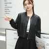 2023秋季新款皮衣外套女韩版短款V领皮夹克修身水洗PU皮衣女 商品缩略图2