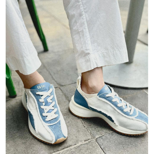 fajo花椒星球 牛仔丝绸鞋牛仔白 商品图9