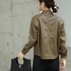 韩版短款皮衣外套女2023秋季新款翻领休闲夹克水洗PU皮衣女 商品缩略图3