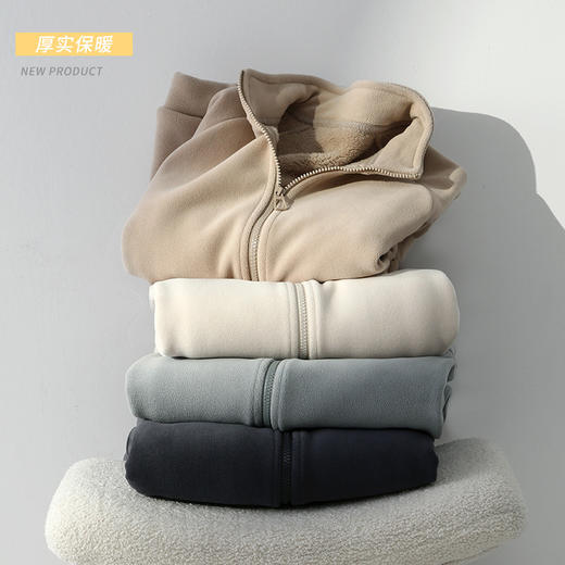 「四色可选！摇粒绒外套」秋冬加厚加绒衣服女小香风外套 保暖摇粒绒开衫外穿长袖上衣休闲衫 商品图3
