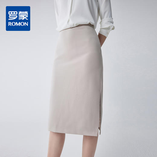 【商务休闲】罗蒙半截裙职场通勤日常大众侧开叉性感包臀裙半身裙女 商品图0