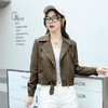 韩版短款皮衣外套女2023春秋新款西装领宽松水洗PU皮衣女 商品缩略图0