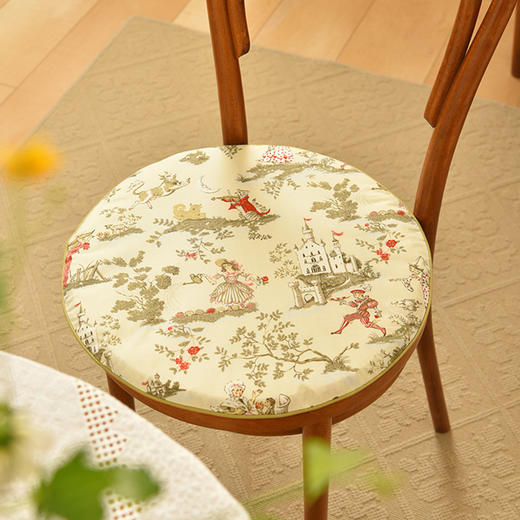 秋日童话椅垫家用四季通用中式实木加厚餐椅防滑圆形座垫 商品图2