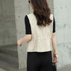 韩版短款皮衣马甲外套女2023春季新款圆领印花水洗PU皮衣女 商品缩略图1