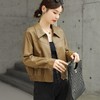 2023秋季新款短款皮衣外套女韩版休闲宽松水洗PU皮夹克 商品缩略图0