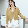 韩版短款皮衣外套女2023春秋新款西装领宽松水洗PU皮衣女 商品缩略图1