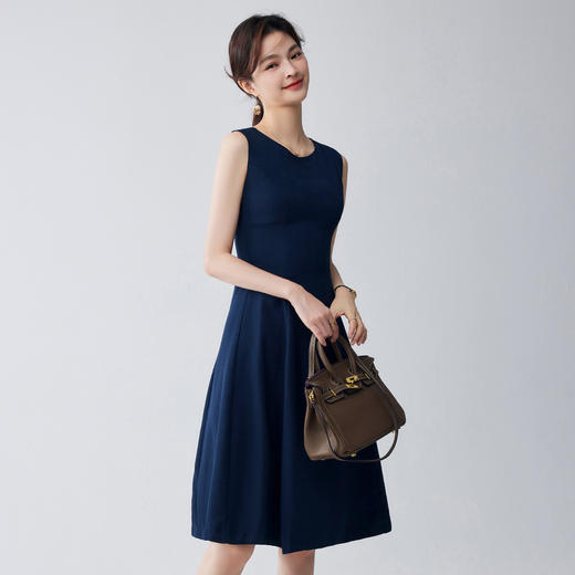 【简约优雅】罗蒙女士连衣裙百搭日常聚会职场无袖中长款连衣裙女 商品图5