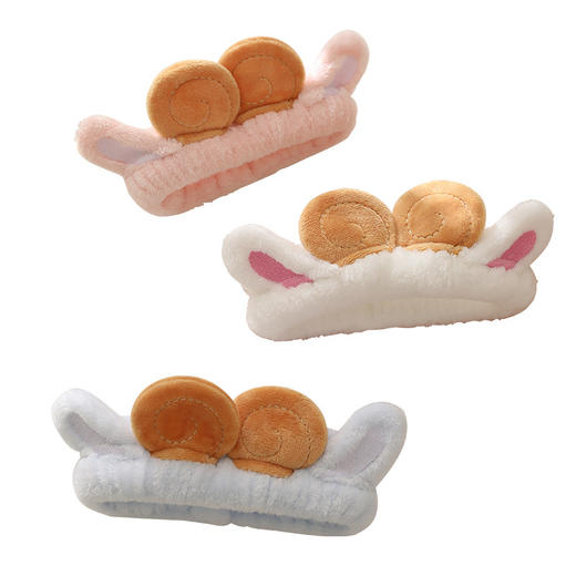 【束发不留痕❗️洗脸发带】稳住发丝不滑落，新款动物小羊耳朵束发带洗脸头带女生卸妆发套法兰绒月子头巾防滑 商品图3