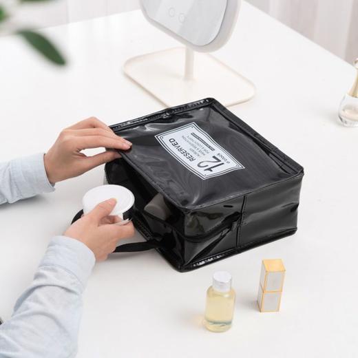 PU化妆包ins收纳包便携外出随身大容量学生简约保温多功能手提包 商品图9