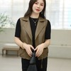 韩版短款皮衣马甲外套女2023秋季新款西装领皮马夹宽松水洗PU皮衣 商品缩略图0