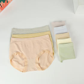 无缝60支兰精莫代尔裸氨中腰透气抗菌裆大码女士三角裤内裤
