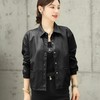 2023秋季新款韩版短款皮衣外套女翻领水洗PU皮休闲皮夹克女 商品缩略图2