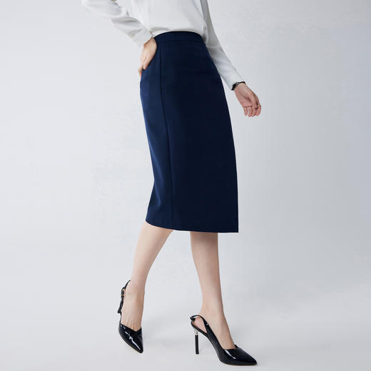 【简约舒适】罗蒙女士半截裙优雅日常百搭不规则下摆半身裙包臀裙女 商品图4