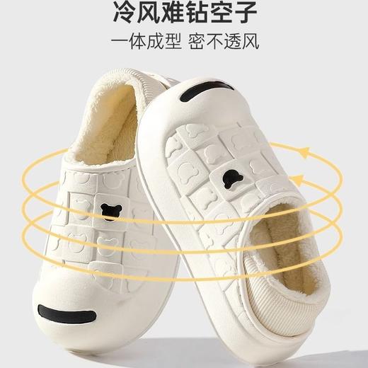 卡通防水棉拖鞋女款团购包跟室内家居保暖毛绒月子鞋冬外出包头拖 商品图1