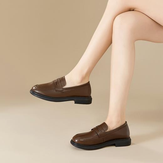 ZHR厚底乐福鞋2023秋季新款英伦风法式小皮鞋jk一脚蹬单鞋ins女鞋 商品图5