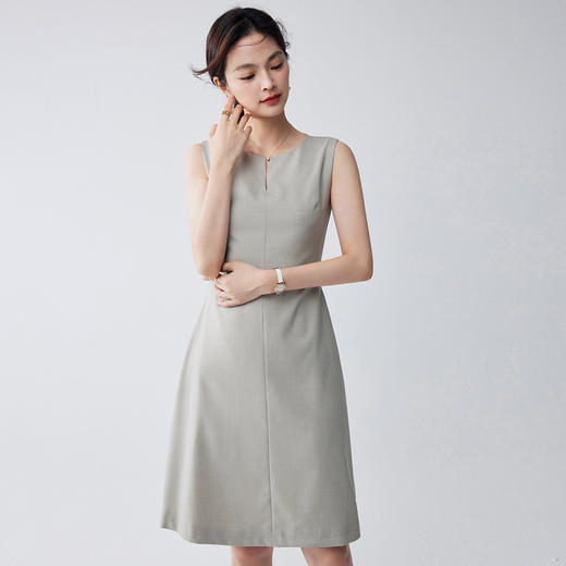【经典百搭】罗蒙春夏款女士连衣裙知性优雅简约中长款无袖连衣裙女 商品图4